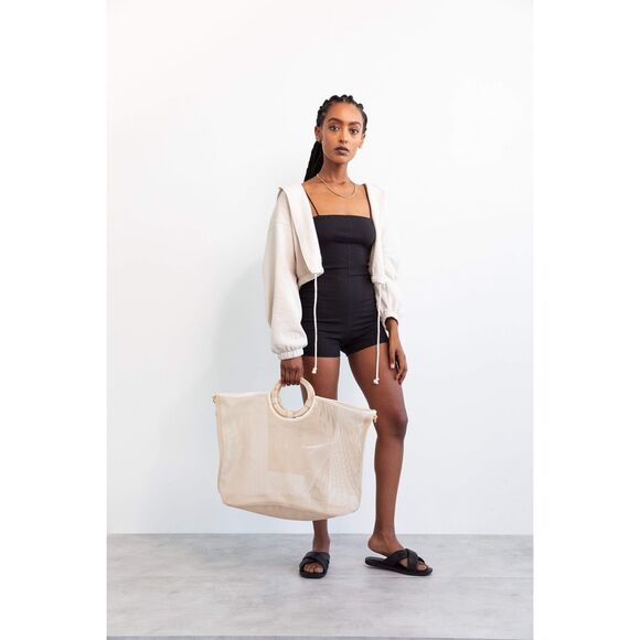 BEIS NWT OG Mesh Beach bag in Black - Picture 2 of 6